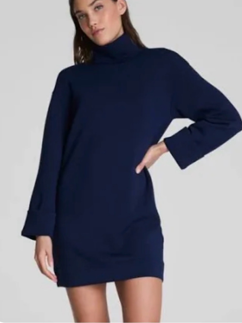 EUC Like new SPANX szXL AirEssentials Turtleneck Long Sleeve Minidress in Navy…